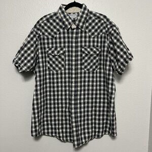 VTG American Legend Multicolor Men's XXL Cotton Plaid Shirt‎ Snap Front USA